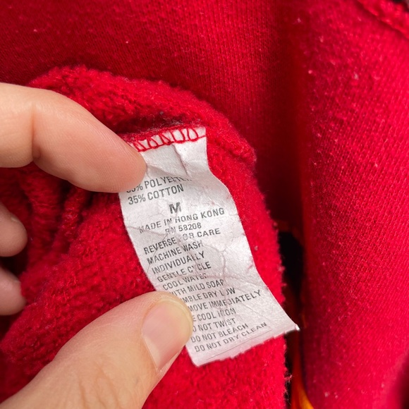 Vintage Reebok Men's Red and Black Collard Crewneck Sweater - Picture 5 of 5